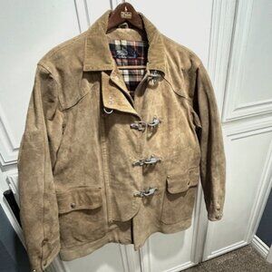 Suede Vintage Polo Ralph Lauren Fireman Lobster Clasp Closures Fireman Coat L